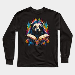 Honey Badger Reads Book Long Sleeve T-Shirt